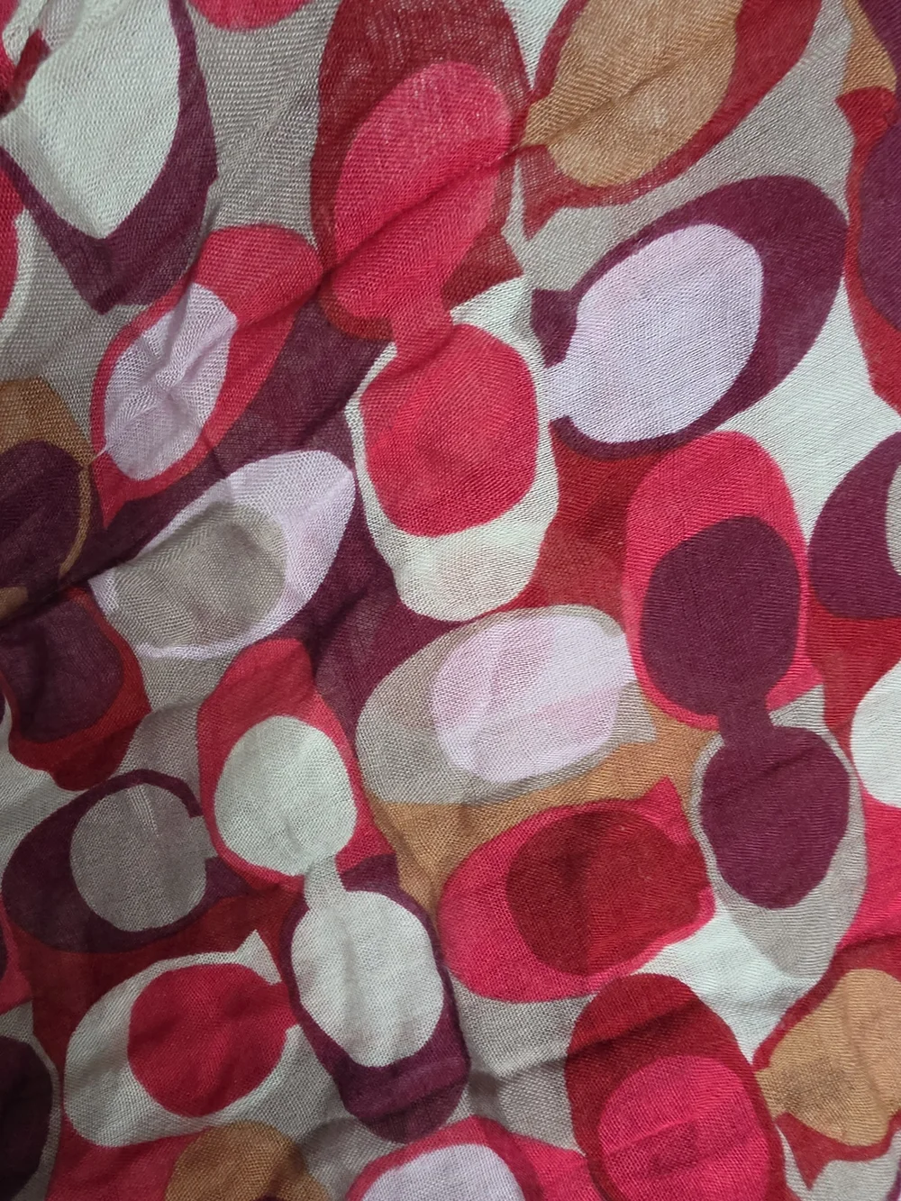 Coach Red Multi-Spot Infinity Scarf - Picture 6 of 6